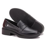 Mocassim Kezia Em Couro Preto/preto