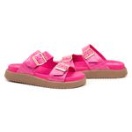 Papete Croco em couro Fivelas Hot Pink