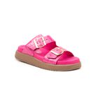 Papete Croco em couro Fivelas Hot Pink