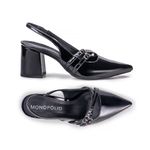 Scarpin Slingback Monopólio Lavy Verniz Preto