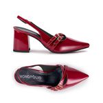 Scarpin Slingback Monopólio Lavy Verniz Marsala 
