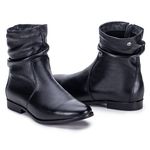 Bota Monopólio July Em Couro Preto