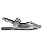 Sapatilha Slingback Maitê Metalizado Prata