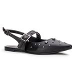 Sapatilha Slingback Aurora Preto Strass