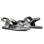 Sapatilha Slingback Maitê Metalizado Prata