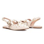 Sapatilha Slingback Aurora Off-White Strass