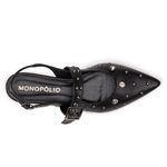Sapatilha Slingback Aurora Preto Strass