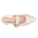 Sapatilha Slingback Aurora Off-White Strass