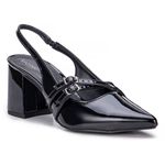 Scarpin Slingback Monopólio Lavy Verniz Preto