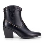 Bota Western Lya Em Couro Preto