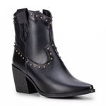 Bota Western Lya Em Couro Preto