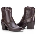 Bota Western Lya Em Couro Café