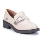 Mocassim Loafer Em Couro Off White