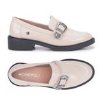 Mocassim Loafer Em Couro Off White