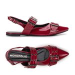 Sapatilha Slingback Maitê Verniz Vermelho
