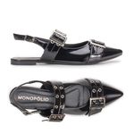 Sapatilha Slingback Maitê Verniz Preto