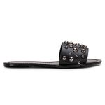Rasteira Flat Monopólio Júlia Couro Preto