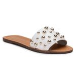 Rasteira Flat Monopólio Júlia Couro Branco