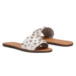 Rasteira Flat Monopólio Júlia Couro Branco