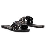 Rasteira Flat Monopólio Júlia Couro Preto