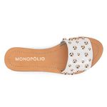 Rasteira Flat Monopólio Júlia Couro Branco
