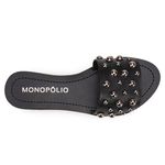 Rasteira Flat Monopólio Júlia Couro Preto