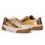 Tênis Feminino Casual Brida Monopólio Metalizado Ouro 