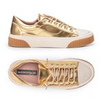 Tênis Feminino Casual Brida Monopólio Metalizado Ouro 
