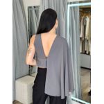 Cropped Assimetrico Cinza