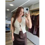 Blusa Colete Tricot Modal Lauane Bege