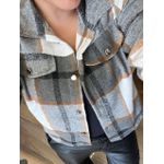 Camisa Cropped Xadrez Cinza