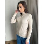 Suéter Tricot Gola Alta Areia 