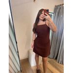 Vestido Agata curto Marrom