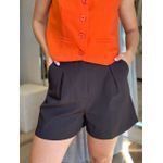 Short Alfaiataria Com Detalhe Drapeado Preto