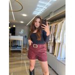 Short Couro Samia Marsala
