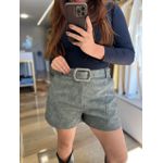 Short Couro Samia Cinza