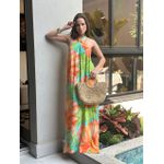Vestido Estampado Verônica Laranja 