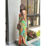 Vestido Estampado Verônica Laranja 