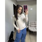 Suéter Tricot Gola Alta Branca
