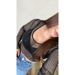 Blusa Cropped Chloe Preta 
