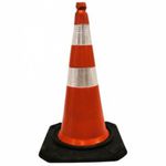 Cone Com Base de Borracha 75cm Plastcor
