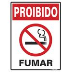 PLACA EM POLIESTIRENO 15X20 CM - PROIBIDO FUMAR - SINALIZE