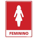 PLACA EM POLIESTIRENO 15X20 CM - SANITARIO FEMININO - SINALIZE