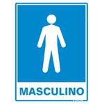 PLACA EM POLIESTIRENO 15X20CM - SANITARIO MASCULINO - SINALIZE