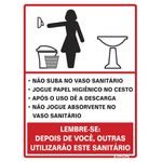 PLACA EM POLIESTIRENO 15X20 CM - PROCEDIMENTO SANITARIO FEMININO - SINALIZE