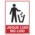 PLACA EM POLIESTIRENO 15X20CM - JOGUE LIXO NO LIXO - SINALIZE