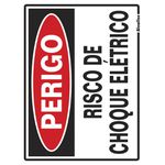 PLACA EM POLIESTIRENO 15X20CM - PERIGO RISCO DE CHOQUE ELETRICO - SINALIZE