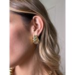 Brinco Textura Médio Banhado a Ouro