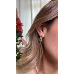 Brinco Elos Cravejados Banhado a Ouro