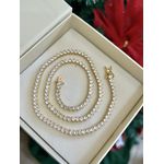 Riviera 3 Pontos Cristal Banhada a Ouro Fecho Joia